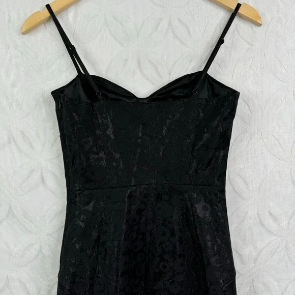 Y2K Betsey Johnson Black Leopard Rockabilly Spaghetti Strap Dress Size 0 - Picture 12 of 15